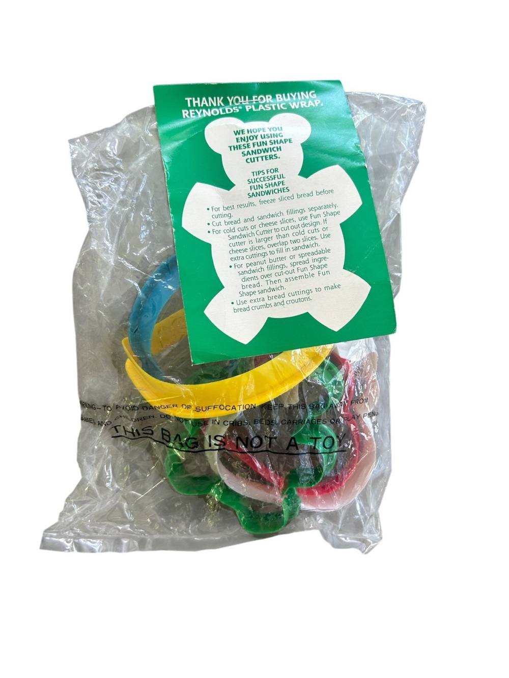 VTG NEW Reynolds Wrap Sandwich Cutters Multicolor Plastic Animal Car Heart Promo